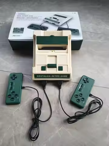 New C-60 White Green 8Bit Retro AV output TV Video Game Console for FC/Dendy Games with Two 1.5M Gam