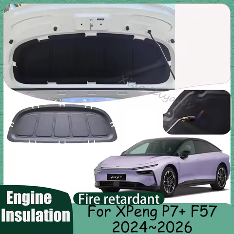 For XPeng P7+ F57 2024~2026 2025 Car Hood Thermal lining Engine Soundproof Cotton Insulation Mat Cov