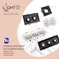 [READY STOCK] LED EYEBALL FITTING CASING BLACK/WHITE ALUMINIUM SPOTLIGHT CASING Single/Double/Triple