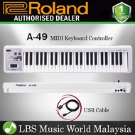 Roland A-49 49 Key USB MIDI Keyboard Controller with Expression Pedal White (A49 A 49)