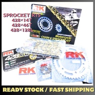 YAMAHA R15 R150 RK MOTORCYCLE STEEL CHAIN AND SPROCKET SET 428×128L / 14T / 46T RK ORING SPOCKET