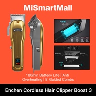 Enchen Hair Trimmer Boost 3 Professional Cordless Hair Clipper LED Display Hair Cutting Machine Barb