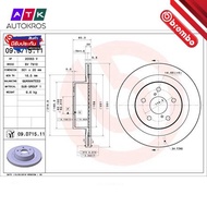 จานเบรคหลัง TOYOTA ALPHARD VELLFIRE AGH30 AGH35 AYH30 2.5 Hybrid GGH30 GGH35 3.5 2015- LM500h 2020-