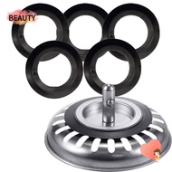BEAUTY 5Pcs Basket Strainer Plug Gasket, Franke Fitting Rubber Seal Strainer Plug Washer, Portable R