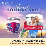 [Resorts World Cruises] [Sweet Holidays Sales] [UOB $200 Off per cabin] 2 Nights Port Klang (KL) (Sun) on Genting Dream (Jan - Feb 2025)