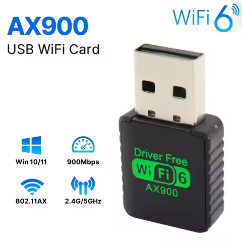 WIFI 6 Adapter AX900 Network Card 2.4G&5GHz Dual Band Signal Reception USB Dongle For Laptop Driver 