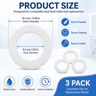 3 Pek Kit Pengganti Gasket Pengedap Tandas Dual Flush untuk Glacier Bay 83SGB, Cincin Pengedap Injap