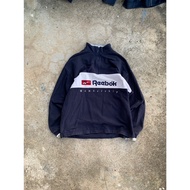 Reebok Membership RARE Embroidered Spell Out Quarter Zip Sweatshirt [5-77reebok]