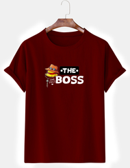 Kaos Pria The BOSS Atasan Lengan Pendek Oblong Distro Pakaian Laki Laki Tshirt Man Dalaman Baju Logo