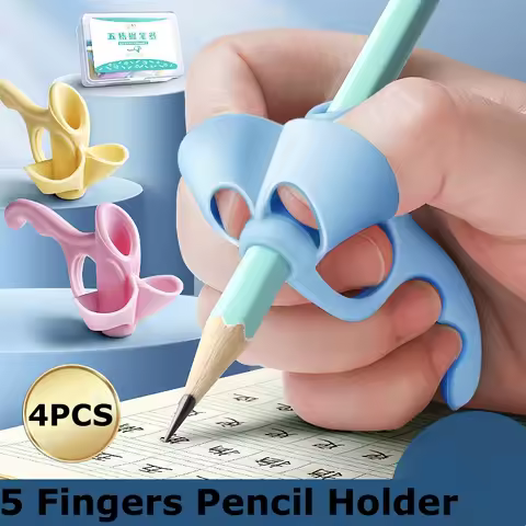 4Pcs/Set 5 Fingers Silicone Pencil Pen Holder Children Writing Learning Tool Grip Posture Correction