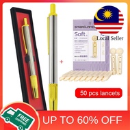 Pen Lancet Bekam Berkualiti Tinggi Silver + 21G Kotak Jarum Bekam untuk Alat Bekam Bekam Disposable 