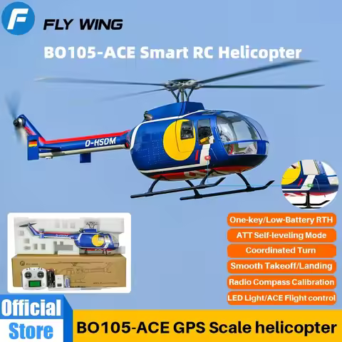 FLYWING BO105 Scale Helicopter ACE Flight Controller With LED Light 470 Class BO105 RC Helicopter On