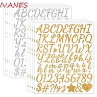 IVANES 5 Sheets Glitter Letter Stickers, English Letter a-Z 2/1.5 Inch Alphabet Big Letter Stickers,