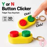 Y or N Button Clicker Keychain Fidget Toy Stress Relief 3D Printed Click Click Keychain Yes No Decis
