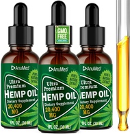 ANUMED - Premium Organic Hemp Oil Drops (20,400 mg) Maximum Strength, Rich in Natural Omega-3, 6, 9,