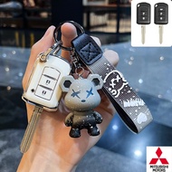Mitsubishi 2/3 Buttons Remote Smart Car Key Chain Ring Cover Case Shell Protect For Mitsubishi Attrage/Mirage/Triton/xpander/Pajero Key Cover Case Accessories