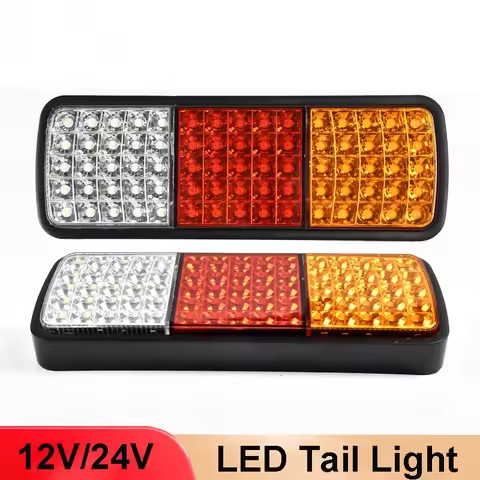 12V 24V LED RV Tail Light Trailer Van Truck Tail Lamp Red Yellow White Tricolor Cargo Truck Tailight