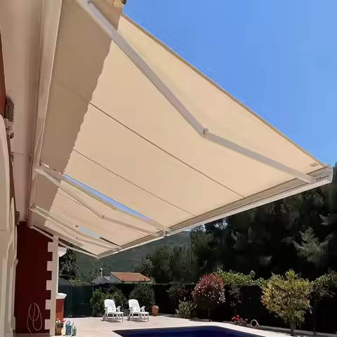 Wholesale Awning Outdoor Manual Retractable Manually Sunshade Coffee Shop Store Hand Crank Folding A
