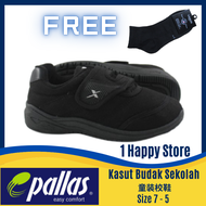 Original PALLAS X SERIES  PX25107BK Free Stoking / Kasut Hitam Sekolah Rendah / Primary School Shoe 