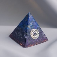 【青金石、紫晶】奧根水晶能量金字塔Orgonite 6x6 cm