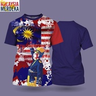 [Merdeka 68] T-Shirt Sublimation Malaysia Merdeka T Shirt Men's Short Sleeved Sublimation Unisex T-S