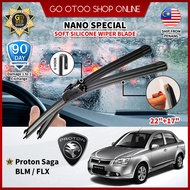 Nano Soft Silicone Car Windshield Wiper 17'' + 22'' 1Set For Proton Blm Flx Fl Automotive Car Access