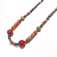 Krabi Elephant Necklace Line 93 Antique Beaded Stone For Hanging 1 Buddha Amulet Length 24 Inches