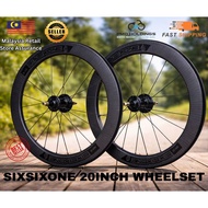 Sixsixone 20inch 451 Carbon Wheelset 11 Speed Wheel Set 1 pair for folding bike Tayar Basikal 自行车轮胎