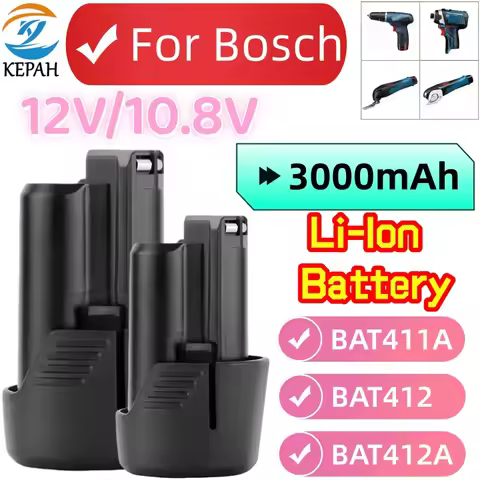 For Bosch 12V 3.0Ah Li-ion Replacement Battery for Bosch BAT411 BAT412 BAT413 10.8V Rechargeable Bat