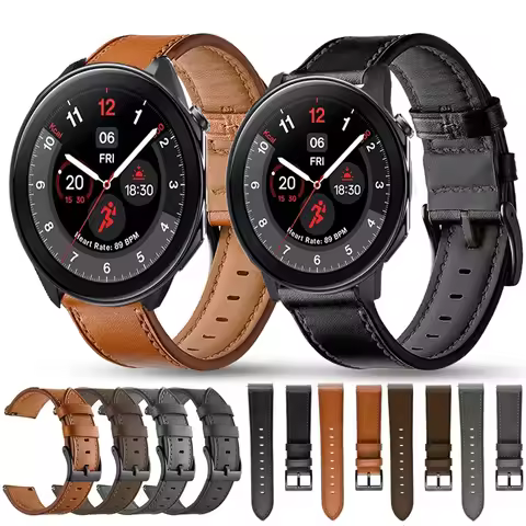 22mm Leather Strap Watchband for OnePlus Watch 2 Smart Wriststrap Quick Releas Bracelet for OPPO Wat