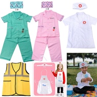 Kid Doctors Costume Boys Girls Research Scientist Engineer Chef's Apron Veterinary Cosplay Costume