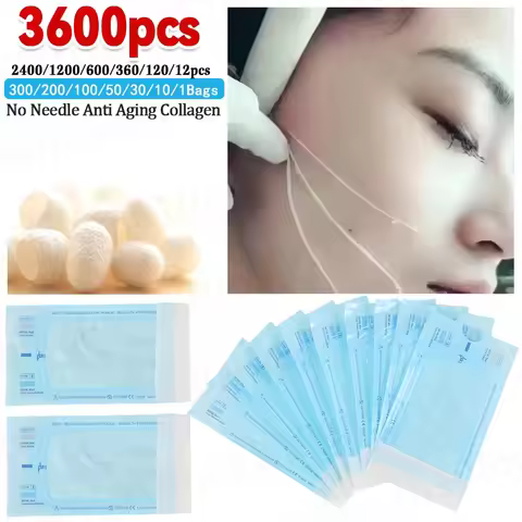 300-1Bags Collagen Face Lifting Thread No Needle Skin Firming Collagen Threads Collagen Thread Carve