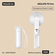 JISULIFE F8 Portable Handheld Fan Foldable Mini USB Rechargeable Pocket Fan with Power Bank & Flashl
