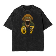 67 Six Seven 6 7 Meme Design Fun 6 7 Printed Water Washed Cotton Men's Fashion T-shirt