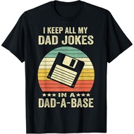 Mens Funny Dad Jokes In Dad-A-Base Vintage For Father'S Day T-Shirt