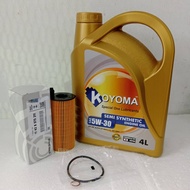BMW LCI F20 116 118 120i F30 318 320i F10 520d OIL FILTER 11428575211 + KOYOMA 5W30 SEMI SYNTHETIC E