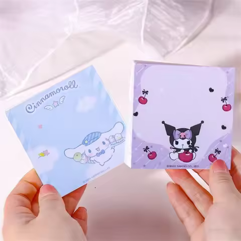 100pcs Sanrio My Melody Kuromi Cinnamoroll Character Themed Sticky Note Bundle - Cute Self-Adhesive 