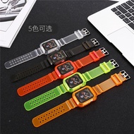 Aksesori jam tangan Tali jam T500 T5 FT50 W26 W98 Q99 f10 jelly case 44mm apple watch strap+case for
