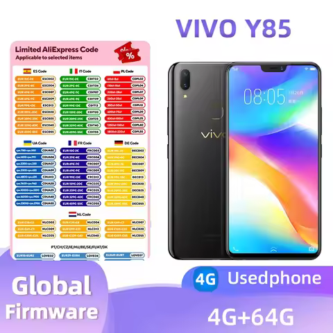 VIVO Y85 4g Smartphone Snapdragon 430 Unlocked 6.26 Inch 4GB RAM 64GB ROM All Colours Android Origin
