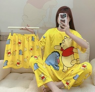 3in1 korean fashion cotton sleepwear terno pajama set for women/nightwear/loungewear set for girl
