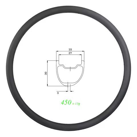 450g 29er MTB XC AM 33mm asymmetric carbon rim 30mm deep 24H 28H 32H UD 3K 12K 27mm inner clincher o
