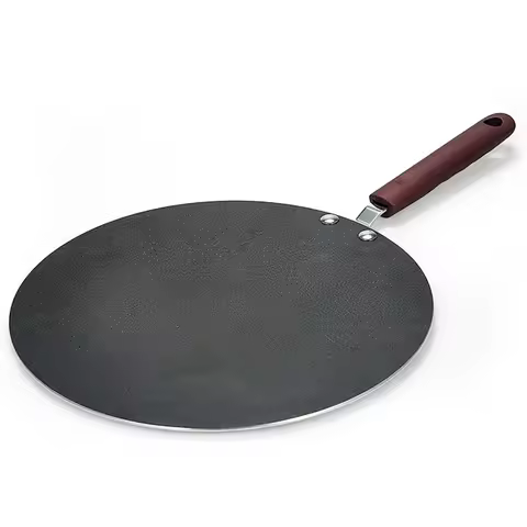 Pancake Pan Aluminum Alloy Crepe Maker Flat Pan Griddle Pan with Spreader & Spatula Crepe Maker Grid