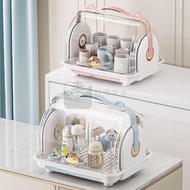 Syllere - 包送貨 -奶樽收納盒 碗碟瀝水盒 奶樽盒 奶樽瀝水架 廚房碗櫃 餐具杯子置物架 碗架 杯架 嬰兒奶樽收納箱 碗碟盆 碗筷收納盒 藍色 陞級包裝23B01-藍色