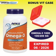 Vitamin Omega 3 1000mg 180 EPA 120dha 100 200 Softgel Now foods Ori