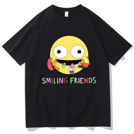 Kawan Tersenyum Lucu Kemeja-T Cetakan Kartun Musim Bunga Mens Tee-shirt Percetakan Grafik Tshirts Be