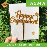 TA534 - Acrylic Cake Pick Decoration Happy Engagement Engagement Engagement Proposal