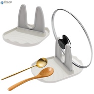 Pot Lid Rest Spatula Holder Plastic Spoon For Stove And Kitchen Counter Gray White SHOPSKC2516 I6JI