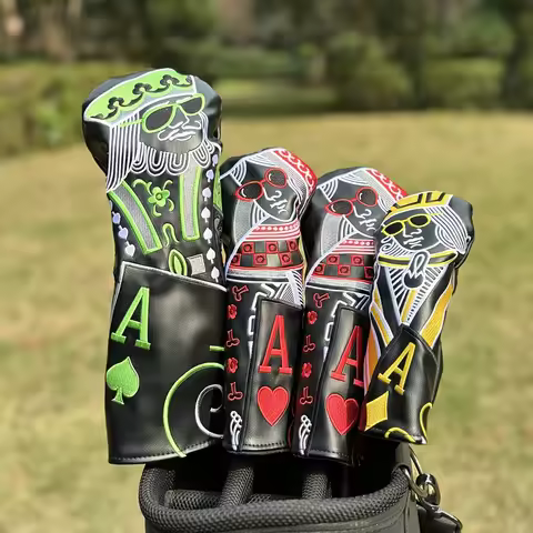 1pc/4pcs Poker Golf Club Head Covers, For Hybrid Driver Fairway Wood Golf Club Putter Head Covers, G