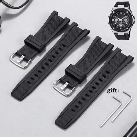 For Casio G-Shock GST-W120L S130L S310 B100 GST-W100G Men Rubber Wristband Bracelet GST Series 26mmX