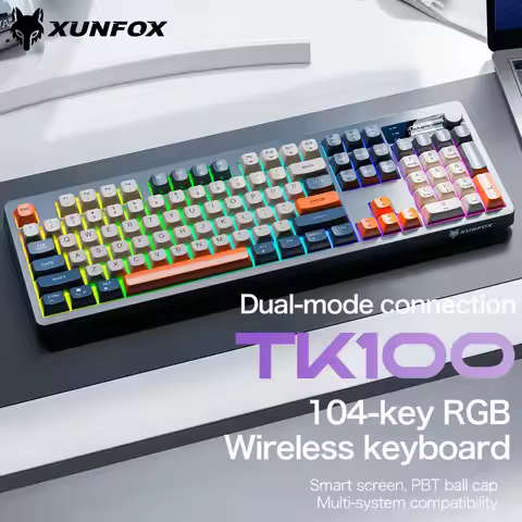 Xunfox TK100 Bluetooth wireless dual-mode keyboard desktop laptop office E-Sports gaming RGB light e